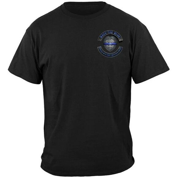 Back The Blue T Shirt Police Officer USA Protect With Honor Serve With Pride - Picture 2 of 2